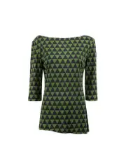 Triangle Pattern Mid-Sleeves Top