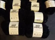 6 Skeins Premier Just Chenille Chunky Yarn ,BLACK color