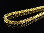 10K Yellow Gold Hollow Franco Box Cuban Chain 3.5MM 24"-30"