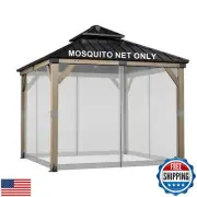 BPS 10' x 10' Gazebo Universal Mosquito Netting Screen Replacement, 4-Panel S