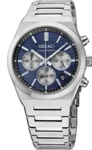 Seiko Men's Chronograph Quartz Blue Dial Stainless Steel Bracelet SSB453