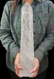 Giant Clear Quartz Crystal Polished Tower Brazil 9.42 lbs.