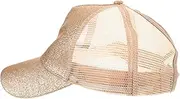 [OATIPHO] Women's Ponytail Baseball Cap Fashionable Sun Hat Lightweight Comfortable Summer Must-Have for Beach Travel Golden