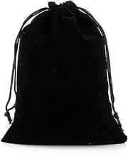 Mnixy 30 x 40 cm, 6 pieces velvet pouches, large black with drawstring, portable velvet bag, jewellery bag, drawstring jewellery bag, gift bag, velvet bag with drawstring, jewellery bag