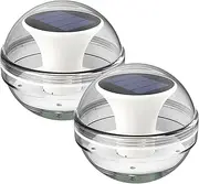 Civikyle Floating Solar Pool Lights Outdoor Decor 2-Pack, 4’’ Waterproof LED Pond Lights Glow Balls Light up Pool Floats Swimming Pools Hot Tubs Water Garden Decorations, 3 Modes White/Warm/Colorful