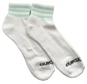 Quicksilver Single Pack White, Cool Mint Quarter Socks, , Mens Size 6-12