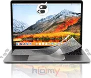 Homy Full Protection Kit for MacBook Pro 13 inch 2016-2019: Ultra-Thin TPU Keyboard Cover, TrackPad Cover, Touch Bar Protector, Anti-Spy Webcam Sliding Cover, Dust Plugs for A1706 A1989 A2159 A1708.