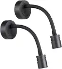 RV LED Reading Light 12V Dimmable Flexible Gooseneck with USB Wall Lamp Bed Side