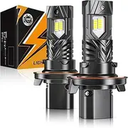 Auxbeam 2024 H13 9008 Bulbs, 120W 30000LM 800% Brighter H13 Fog Light Bulbs, Real 1:1 Halogen Size, Wireless H13 Bulbs with 6-Layer Cooling System, Canbus Ready Plug and Play, 6500K White Super Bright