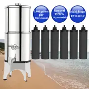 2.25Gal UV Gravity-fed Water Filter System,w/3xPurification Filters,Home Camping