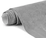 Premium Grey Suede Fabric Wrap - 17x70 inch Suede Wrap for Car Interior - Self-Adhesive Microfiber and Synthetic Leather, Stretchable Interior Film for Car and Home Decor