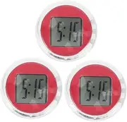 ULTECHNOVO 3pcs Electronic Clock Small Digital Clock Mini Watch Dash Handlebar Cars Motorcycle Digital Clock Scooters Motorcycle Alarm Clock for Car Ram Led Clock Movement