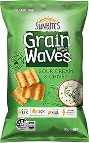 Sunbites Wholegrain Waves Sour Cream and Chives Chips 90 g