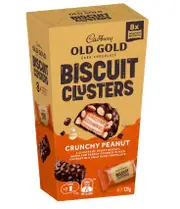 Cadbury Old Gold Dark Chocolate Biscuit Clusters Crunchy Peanut 120g
