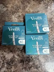 3 Boxes of 4 Refills: Gillette Venus Facial Hair/Skin Care Razor (3143) W1C 12ct