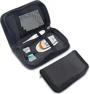 Foyods Black Glucose Monitor Case, 6X3.5'' Portable Blood Sugar Monitor Carrying Bag & Diabetic Organizer Carrying Case Kit or Diabetes Testing Kit Organizer, Blood Glucose Meter Storage Bag