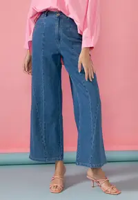 在飛比找ZALORA購物網優惠-Recycled Cotton Denim Panelled