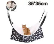 35x35cmBlack and white dots-Hanging Cat Hammock, Pet Hammock For Cage, Adjustable Cat Bed