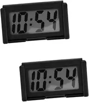 2pcs Car Digital Clock Car Decor Desk Clock Auto Clock Small Digital Clock for Car Clock for Car Dashboard Car Clocks for Dash Auto Stick on Clock Dashboard Clock Plastic Black Gatuida