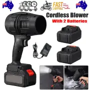 Cordless Blower Portable Handheld Electric Brushless Turbo Jet Fan w/2 Batteries