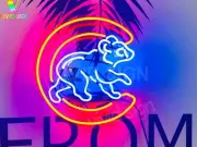 Chicago Cubs Walking Bear Acrylic 17"x14" Neon Sign Lamp Light Artwork Wall LE