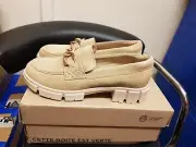 Clarks Teala Trim Light Sand Suede Hell Shoes Size UK 6.5 D