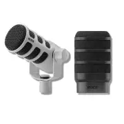 Rode PodMic (White) Cardioid Dynamic Broadcast Mic with WS14 Black Pop Filter