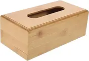 Garneck Elegant Fir Wood Tissue Box Holder Napkin Storage Box Vintage Style Smooth Edges Easy to Open Close