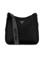 Prada Logo Plaque Zipped Shoulder Bag