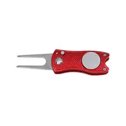 Mini Foldable Golf Divot Tool With Ball Marker Pitch Cleaner Pitchfork Accessories Putting Green Fork Divot Tools