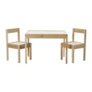 Ikea Latt Childrens wooden pine table & 2 chairs set NEW 501.784.11