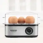 Borosil Electric Egg Boiler, 8 Egg Capacity, Transparent Lid, SS Exterior - 1