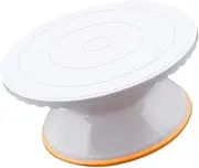 NAMOARLY 1pc Revolving Cake Stand Plastic Turntable Workbench for Cake Decorating Smooth Rotation Non Slip Base for Baking and Decorating White