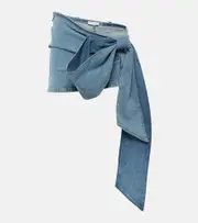[Blumarine] Blumarine Bow-detail denim miniskirt AU 16 blue