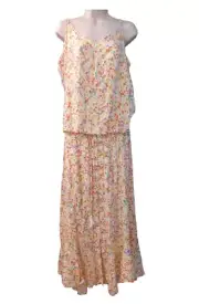 Cynthia Rowley Womens Floral 2-Piece Skirt Set Sz Lg NWT Yellow Orange White