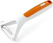 Zyliss Julienne Peeler - Creates Ultra-Thin Julienne Strips of Fruits & Vegetables | Sharp Stainless Steel Blade | Ideal for Apples, Potatoes, Carrots, & Courgettes | 5-Year Guarantee | White/Orange
