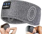 MUSICOZY Sleep Headphones Bluetooth Headband Wireless Music Headband Headphones, Sports Sleeping Headphones Sleep Mask with Ultra-Thin HD Stereo Speakers Perfect for Workout (Deep Grey)