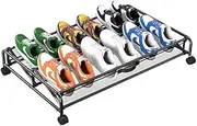 Under-bed shoe storage rack with pulleys, wrought iron mesh under-bed storage box, carbon steel under-bed shoe storage drawer, storage containers under the bed, sofa and desk, save bedroom space.