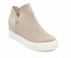 Sz 11 Steve Madden Women's Wrangle Hidden Wedge Sneaker - Taupe Suede