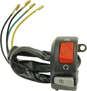 7/8" 22mm Motorcycle Multi-Function Handlebar Flashing Switch Fog Headlight Horn Start Kill Switch ON Off Button Black 12V