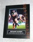 NATHAN CLEARY Penrith Panthers Rugby NRL Signed Mounted Framed Black Frame