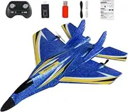 Remote Airplane,LED Light RC Plane Kit - Waterproof 2.4Ghz RC Flying Toy, Double-Engine Motor, Outdoor Educational Aircraft Toy for Kids and Beginners