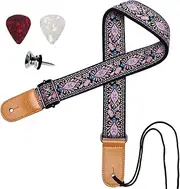 Ukulele Strap, IHOBOR Adjustable Premium Leather Ukulele Strap