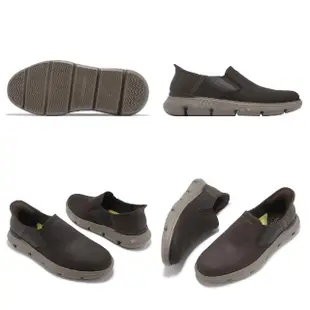 【SKECHERS】休閒鞋 Garze-Albers Slip-Ins 男鞋 棕 套入式 輕量 緩衝 皮鞋(205061-CHOC)