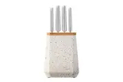 Furi Pro Stone 5pc Knife Block Set Sepia Terrazzo 5 Piece