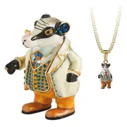 Secrets from Hidden Treasures Collectible Trinket Box with Necklace Wind in The Willows - Badger, Artisanau HT1074