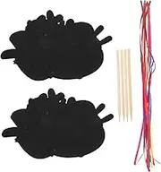 FELTECHELECTR 2 Sets Easter Scratch Card Set of Fun Scratching Painting Paper for Egg Carrot Shapes for Kindergartens Church Groups and Holiday Decorations