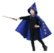 Charming Wizard Costume Cape, Size 140cm (Cape & Hat)