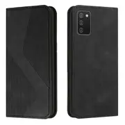 Samsung Galaxy A02S Us Case, PU Leather Flip Cover Magnetic Closure Wallet Card Slots Stand Case - Black