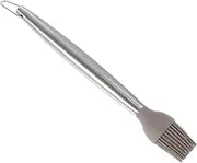 1Pc Bbq Oil Brush with Handle Heat Resistant Silicone Basting Brush for Baking Grilling Durable Barbecue Tool for Marinades Sauces Silver